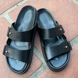 Jenni Kayne Double Strap Black Sandals